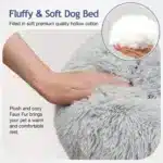 Fluffy Donut Calming Dog Bed – Washable Comfort - Image 5