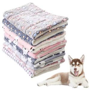 Stack of colorful, soft blankets.