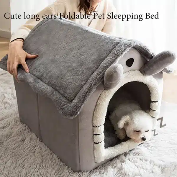 Cozy Plush Dog House Bed