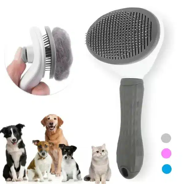 self-cleaning pet hair remover brush