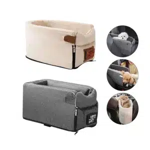 Premium Center Console Dog Car Seat for Small Dogs & Cats